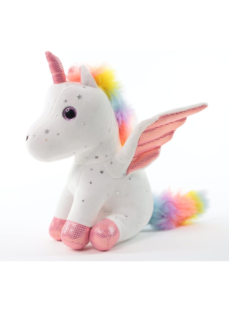 8" Unicorn Stuffed Animal - Cute Plush Toy Gift for 3-8 Years Old Girls, Soft Birthday Present for Baby, Toddler, Kids, Decor (White) - Image 3
